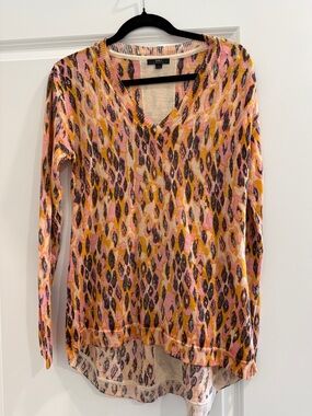 EMU Leopard Print Long Sleeve Top - Pink/Yellow - sz l